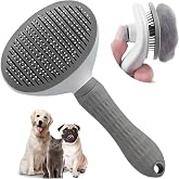 MADPET Gri Otomatik Temizlenen T&uuml;y Toplama Tarağı &ndash; Basmalı Mekanizmalı Kedi K&ouml;pek Tarağı &ndash; &Ccedil;elik İğneli &ndash; Cilt Dostu &ndash; Ergon