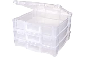 ArtBin 6913ZZ Tragbarer Kunst- und Bastel-Organizer mit Griff, 30,5 x 30,5 cm, Kunststoff, transparent, 3 Stück
