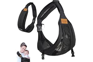 HBSFBH Fascia Porta Bambino, tracolla regolabile per neonati, Imbracatura traspirante per neonati, marsupio laterale per bambini, Marsupio Regolabile Porta Bebe, per bambini fino a 20 kg (nero)