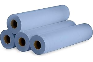 Farla Medical Select Hygiene Premium Rectangular Paper Couch Roll - Medical Beauty Massage Paper Roll - 2 Ply - 40 Metres per Roll - Blue - Pack of 4