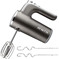 NETTA Hand Mixer - Electric Handheld Whisk - 5 Speed 400W - with Turbo and Easy Eject Button – Includes Stainless Steel Whisk