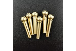 PANGMAO Brass Guitar String Pegs Bridge Pins Guitar Bridge Nail (6 PCS)