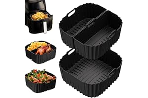 HLEIUKT 23-25CM Accessoire Air Fryer, Moule Silicone Air Fryer pour Russell Hobbs Air Fryer XXL 8L/8,3L, Doublures Silicone pour Friteuse Air, Micro-ondes, Four