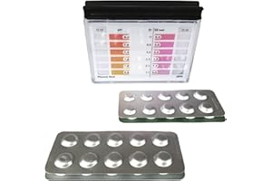 WIESEL TUNING Wiesel Compacto probador de agua para cloro y pH con 40 comprimidos reactivos rápidos cada uno, 20 x cloro DPD1 y 20 x pH fenol rojo | Prueba de piscina | rápido