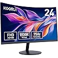 KOORUI Curved PC Screen – 23.6 Inch VA Panel, FHD Resolution (1920 x 1080), 1800R, 60Hz, 5ms, HDMI, VGA, Tilt Adjustment, 178