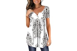 Magritta Women Summer Shirt V Neck Short Sleeve Tunic Tops Casual T Shirt Blouse…