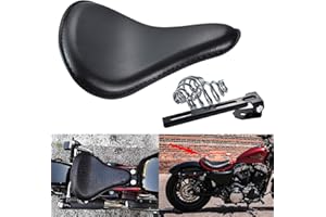 TUINCYN Asiento de Soldado Piel sintética con muelles, para la mayoría de sillas Harley Sportster Bobber Chopper Custom Color Negro