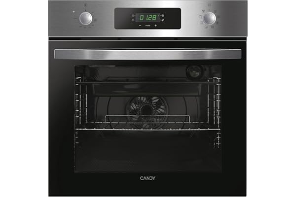 Candy FIDCP X625 L, Horno Multifunción, 70L, Bandeja y Rejilla, Limpieza Aquactiva, Convección + Ventilador radial, 8 Funciones, Display Timer Touch, Mandos Push&Pull, Puerta 2 Cristales, Inox y Negro