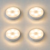 Amber LED Hareket Sens&ouml;rl&uuml; Ledli Gece Lambası Şarj Edilebilir, Taşınabilir 4000k G&uuml;nışığı (4 Adet)