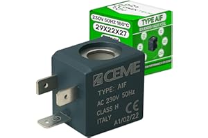 Bobina Tipo AIF per Elettrovalvola 230V 50Hz con Diametro del Foro Ø 10 mm e Dimensioni 29x22x27 mm - ONIX TECH