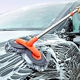 360&deg; D&ouml;nebilen Teleskopik Mikrofiber Araba Yıkama Fır&ccedil;ası &ndash; &Ccedil;ift Başlıklı Oto Temizlik Mopu