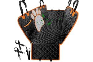Convertible Dog Car Seat Cover 100% Waterproof Dog Seat Cover Nonslip Dog Hammock 600D Heavy Scratchproof Pet Seat Cover for Cars Back Seat with Mesh Window for Cars Trucks and SUVs