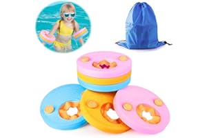 ‎LUCLAY 6 Stück Schwimmflügel für Kinder-Schwimmscheiben Float Discs mit Aufbewahrungstasche Arm Schwimmplatte Eva Rund Delphin Schwimmen Geeignet für Junge Mädchen im Alter von 3-6 Jahren Schwimmen zu Lernen
