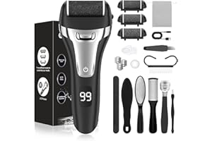 ‎BANRAL Hornhautentferner Elektrisch - Hornhaut Entfernen Fuß - Fusspflege Set Professionell mit 3 Ersatzrollen 2 Gear Hornhautentferner Pediküre Hornhautfeile Callus Remover für Fußpflege (Schwarz)