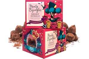 ‎MONTY BOJANGLES Monty Bojangles Berry Bubbly Schokoladentrüffel mit Kakao bestäubt (2 x 150 g Schoko-Geschenkbox), Geschmack Raspberry & Popping Candy, preisgekrönt