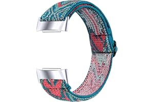 Chofit Correa compatible con correas Fitbit Charge 5, bandas elásticas de nailon tejido a prueba de agua para el rastreador de actividad Charge 5
