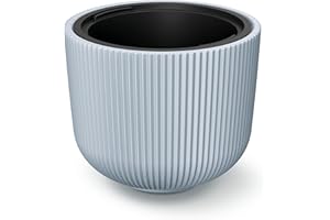 Tymar Macetero con inserto, maceta de plástico, maceta grande, color gris (DBML, diámetro 40 cm)