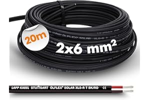 LappKabel Bund Lapp ÖLFLEX SOLAR XLS-R T BK/RD Solarkabel Zwillingsleitung 20m 2x6mm²