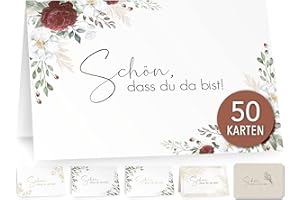 ‎LUFTUNDLIEBE Burgundy Roses Hochzeit, Tischkarten, Namensschilder, Platzkarten, Geburtstagstischkarten, Namenskarten