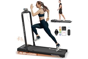 Mobvoi Home Tapis De Course Plus Pliable, Smart AI avec L’Application TicSports, 2,5HP Large Surface 42cm, 12 Km/H Machine De Marche pour La Maison, Le Bureau, Haut-Parleur, 120 Kg