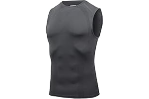 AMZSPORT Canotta Compressione Uomo, Maglia Senza Maniche Aasciugatura Rapida per Bodybuilding Palestra Running