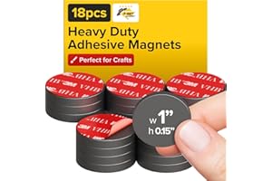 X-BET MAGNET Aimants en Céramique avec Support Adhésif - Aimants en Forme de Disque Rond de 2,5 cm (1'') - Aimants en Ferrite - En Forme de Cercle à Peler et à Coller - Petits Aimants - 18 PCs