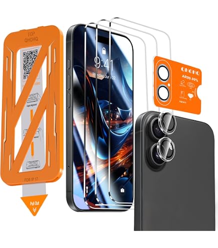 4youquality [4 Pezzi] Protezione Schermo In Vetro Temperato Per IPhone 15 6,1'' | Anti-urto, Antigraffio, 9H