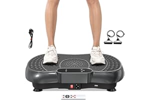Dskeuzeew Vibrationsplatte Vibrationsgerät - Vibrationstrainer Zuhause mit 99 Intensitätsstufen + 5 Vorprogramm für Ganzkörpertraining Gewichtsabnahme Muskelaufbau
