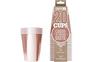 ORIGINAL CUP Pack de x20 Original Pink Gold Cups Officiels | Gobelets Américains 53cl Roses Dorés en Carton | Beer Pong Qualité Premium | Verres Recyclables Ultra Résistants | House Party | OriginalCup®