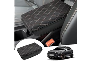 ‎GAFAT GAFAT Kompatibel mit Cupra Formentor/Seat Leon MK4 2020-2024 2025 Mittelarmlehne Abdeckung, Formentor Mittelkonsole Armlehne Schutz, PU Mikrofaser Leder Polster, 3 CM Erhöht Verdickt (Messing 1)