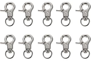 POPETPOP Parrot Cage Door Lock Buckle 10Pcs Metal Pet Cage Clips Secure Bird Locks for Parrots and Small Pets 1.18 X 0.71 X 0.20 Inches Durable Rotating Snap Hook