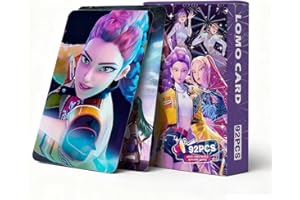 DEFGNOP K pop Demon Hunters Gadget, Huntrix Card Photocard Cartoline, 60 pezzi Lomo Carte 32 Adesivi, Kpop Photobook per cartoline Fotografiche Regalo per Fans (B)