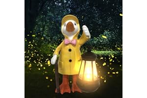 HIAME Gartendeko Figuren Solar Licht, Elefant Ente Tier Statue Deko für Garten, Gartenfiguren Solar Beleuchtete Skulptur Ornamente für Außen, Harzskulptur Tierstatuen Figuren mit Solarlicht (C)