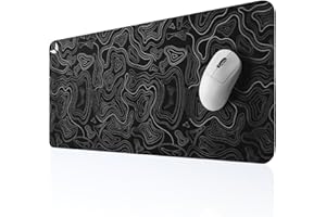 GoLite Classic - Gaming Oyuncu Gamer Mouse Pad, Kaymaz Taban Büyük Boy Large Ofis Tipi Mouse Ped, Fare Altlığı, Düz Masa Koruyucu Klavye Altı Mousepad 70x30 Cm (Topografi Siyah)