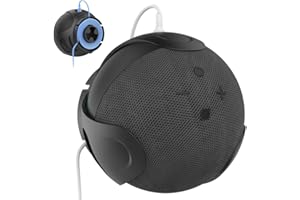 Fiorky Support de haut-parleur pour Echo Dot 5 et 4ème génération - Support mural pour haut-parleur - Gestion des câbles intégrée - Support pour accessoires de haut-parleur pour cuisine, salle de bain