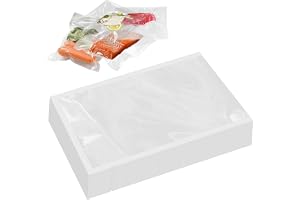 KMFYMPT 100 stycken vakuumpåsar, vakuumpåsar för livsmedel 20 x 30 cm, svetsfolie för vakuumförpackare, Förhindrar effektivt kontakt med bakterier och förlänger livsmedels hållbarhet
