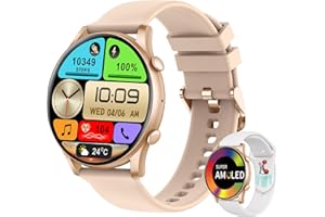 niolina Smart Watch for Women (Call Receive/Dial)，1.43'' AMOLED Display Smartwatch for Android iOS Phones，Fitness Watch with 466 x 466 Resolution AI Voice Heart Rate Sleep Monitor​