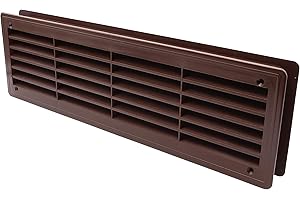 VENT SYSTEMS Rejilla de ventilación para puertas – Rejilla de ventilación – Cuarto de baño, gabinete, garaje a través de la cubierta de ventilación – Color: marrón oscuro – 46 x 13.5 cm (44 x 12 cm)
