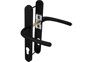 Schlosser Technik Ultra UPVC Door Handle Sprung 92PZ 215mm Screw Centres Double Glazing Pair Set (Black)