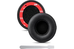 Link Dream Cuscinetti Auricolari di Ricambio per Beats Solo 2 & Solo 3, Cuscinetti per Cuffie in Pelle Proteica/Memory Foam/Nastro Adesivo Forte, Copri Cuscinetto Cuffie per Beats Solo (Nero)