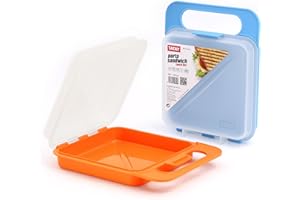Tatay Conjunto Porta Alimentos (2X Azul y Naranja, Portasandwich)