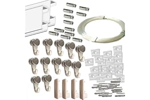 MARCS ARIAS SL Pack Basic RM de 6 Metros Guías de Aluminio (Blanco) con 12 colgadores Nylon para Colgar Cuadros… (Blanco Mate)