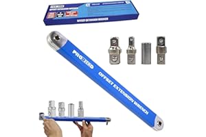 Limiar Offset Extension Wrench,2024 Newest Offset Extension Wrench,Offset Extension Wrench,Multifunctional Tight Reach Extension Wrench Set with 1/2",1/4" and 3/8" Square Drive Adapters (1pcs)