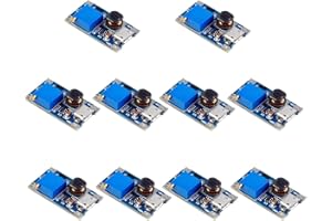 DC-DC Step Up Boost Converter konwerter podwyższający 2 V-24 V do 5V-26 V 2 A Micro USB LAOMAO Voltage Regulator kompatybilny z Arduino (zestaw 10)