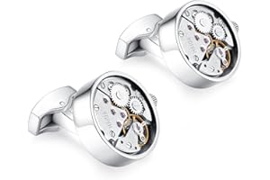 Honey Bear Watch Movement Herren Manschettenknöpfe Cufflinks Steampunk Uhrwerk Uhr Bewegung Edelstahl,MEHRWEG