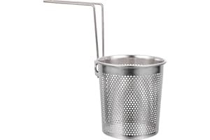 Kichvoe Nudelsieb Korb Mesh Spider Food Spaghetti Knödel Nudelschaum Feines Sieb Küchenlöffel Mikroperforiert Frittierkorb Halterung mit Griff