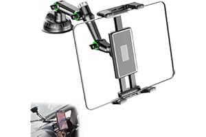 Noaya Car Tablet Holder - 360° Rotating Adjustable Tablet Holder for Cars, Tablet Car Holder for Dashboard Windshield, Tablet Cars Mount Suitable for Ipad Iphone Samsung 5"-13" Phone Tablets