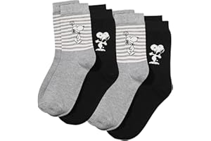 ONOMATO! Peanuts Snoopy - Calcetines para mujer (4 unidades)
