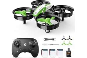 ‎HOLY STONE Holy Stone HS210 Mini Drohne für Kinder, RC Quadrocopter Helikopter Ferngesteuert mit 3 Akkus 21 Min. Lange Flugzeit,Automatische Höhenhaltung,3D Flips,Headless Modus Ideal für Anfänger Jungen,grün,C0