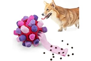 Tesytto Schnüffelball für Hunde Interaktives Hundespielzeug Ermutigen Natürliche Nahrungsfähigkeit Slow Food Training Bissresistenter Welpe Spielen Tragbare Hunde Intelligenzspielzeug(Sommer Rosa)